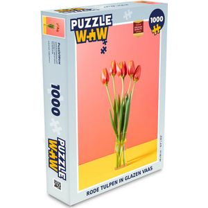 Puzzel Tulpen- Vaas - Rood - Legpuzzel - Puzzel 1000 stukjes volwassenen