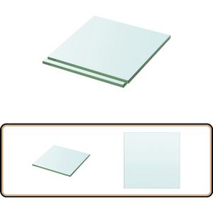 vidaXL Schappen - 2 stuks - 30x30 cm - Glas - Transparant Glazen Plank - Wandplankje - Vitrinekast - Displayrek - Transparant Glas