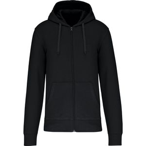 Ecologische Herenhoodie met capuchon en ritssluiting Kariban Zwart - XL