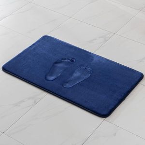 Eenkleurige badmat, traagschuim, badmat, douchemat, badmat, douchemat, decoratieve voetmat, antislip mat voor badkamer en woonkamer, 70 x 120 cm, blauw