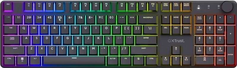 Trust GXT 868 Torix - Draadloos Mechanisch gaming toetsenbord - Full RGB - White Switches - Qwerty US - Zwart
