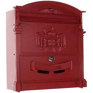 Traditionele stijl rode brievenbus met Regal Crest brievenbus staal