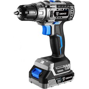 Deko - Accuboormachine - 20V - Accuboormachines - Accuboormachine - Boormachine - Borstelloos - Combinatiekit - 2 snelheden - 42 N.m - Zwart Blauw