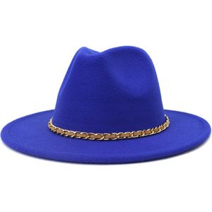 Fedora Hoed - Chain Kobalt Blauw | Verstelbaar | 56 - 60 cm | Katoen / Polyester | Fashion Favorite