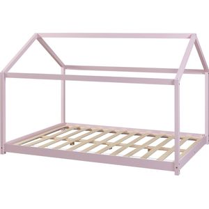 Kinderbed Cerro huisbed met bedbodem 140x200 cm roze