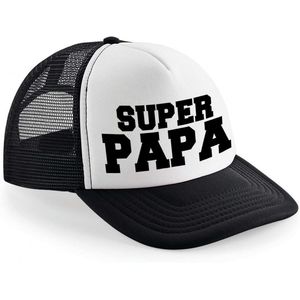 Super papa snapback cap/ truckers pet zwart voor heren - Vaderdag/ verjaardag petten