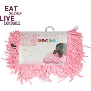 Eat Slow Live Longer Play Mat – 44 x 28 cm - Anti-schrok mat – Snuffelmat – Langzamer eten voor je huisdier – Uitdaging en speeplezier – Voermat – Slow feeder - Roze