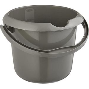 Emmer met geïntegreerde meetschaal en ergonomische handgreep 5 l Mika Eco Line eco-grijs - meetemmer - ergonomische emmer bath bucket