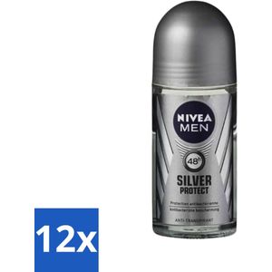 Nivea - Men - Deodorant - Roller - Silver Protect Dynamic Power - 50 ml - Voordeelverpakking - 12 stuks