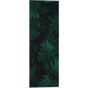 WallClassics - Vlag - Groep Groene Bladeren  - 20x60 cm Foto op Polyester Vlag