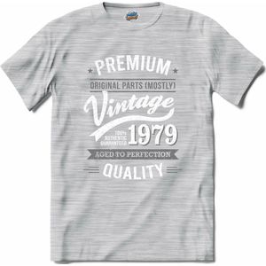 Vintage Legend Sinds 1979 - verjaardag en feest cadeau - Kado tip - T-Shirt - Unisex - Donker Grijs - Gemêleerd - Maat XXL