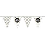 Vlaggenlijn Happy Birthday feest slinger metallic 10 meter - Verjaardags party decoratie vlaggetjes