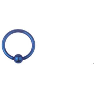 Plux Fashion Cirkel Barbell Piercing - Blauw - 10mm - Sieraden - Blauwe Piercings - Stainless Steel - Oor Piercings - HipHop piercings - Sieraden Cadeau - Fancy Piercings - Luxe Style - Duurzame Kwaliteit - Halloween - Oktoberfeest