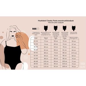 Cheeky Pants - Menstruatie Badpak - Maat 32-34 - Super Absorberend - Waterafstotend - Verstelbare bandjes
