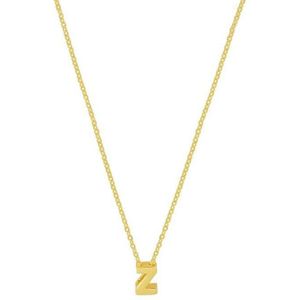 YO&NO -  Ketting - Goud - Anker - letter Z -  1,0 mm -  41 - 43 - 45 cm - 585 goud