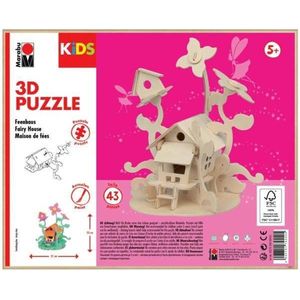 Mara by Marabu Houten 3D puzzel Feeënhuisje - 43 puzzelstukken