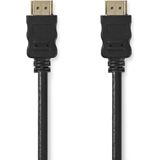 Nedis High Speed ​​HDMI-Kabel met Ethernet - HDMI Connector - HDMI Connector - 4K@30Hz - ARC - 10.2 Gbps - 7.50 m - Rond - PVC - Zwart - Label