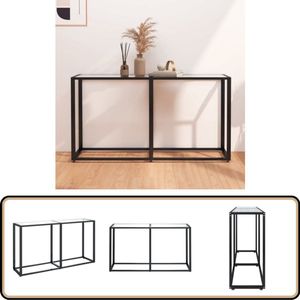 vidaXL Wandtafel - 140x35x75,5 cm - Gehard Glas Transparant Wandtafel - Industrieel Design - Glazen Tafel - Metalen Onderstel - Salontafel