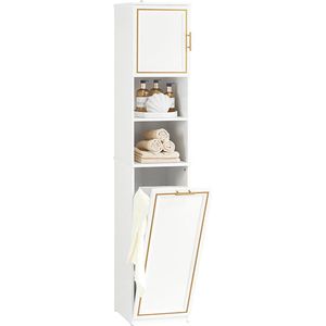 Hoge Badkamerkast - Opbergmeubel - Wasorganizer - MDF Grenen - Anti-Tip-apparaat - 33cm x 171cm x 32cm - 2-delige set