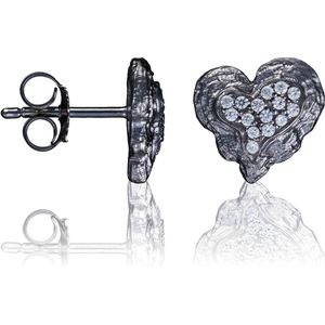 Orphelia Silver 925 Zo-7082/2 Earring Black Heart Zic