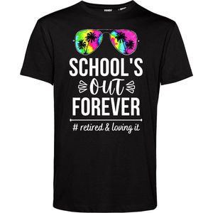 T-shirt Bril School's Out Forever | Geslaagd Cadeau | Afgestudeerd | Diploma | Zwart | maat 5XL