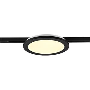 LED Railverlichting - Plafondlamp - Plafondverlichting - DUOLINE - 2 Fase - 13W - Warm Wit 3000K - Dimbaar - Rond - Mat Zwart - Kunststof