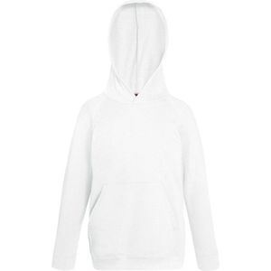 Fruit Of The Loom Kinderen Unisex Lichtgewicht Sweatshirt Met Capuchon / Hoodie (Wit)