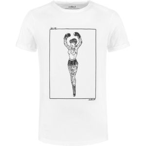 Collect The Label - Hip Boxer Tattoo T-shirt - Wit - Unisex - L