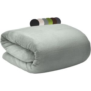 Warme Fleece Knuffeldeken 150 x 200 cm - Ideaal voor Alle Seizoenen - Lichtgrijs