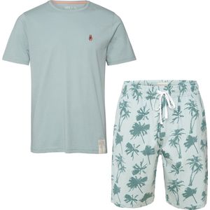 Phil & Co Heren Shortama Korte Pyjama Katoen Groen - Maat M