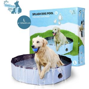 CoolPets Zwembad – Hondenzwembad – Verkoeling hond – Zwembad voor honden – Zwembad met lange levensduur – Anti slip – UV bestendig – Makkelijk op te zetten -Opvouwbaar zwembad hond – Verkoelend - Maat L – ø 120 x 30 cm