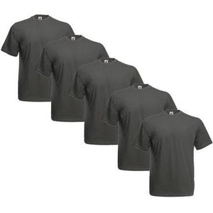 Fruit of the Loom - 5 stuks Valueweight T-shirts Ronde Hals - Donker Asgrijs - XXL