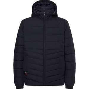 Tommy Hilfiger - Heren Jas winter Branded Hooded Jacket - Blauw - Maat S