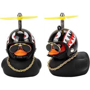 Auto-interieuraccessoires Accessoires-Auto decoratie Ornament-zonnebrilketing en helm-Badeendje-decoratie ducky met helm