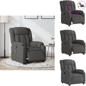 vidaXL Elektrisch Verstelbare Massagestoel - Elektrisch Verstelbare Massagestoelen - Elektrische Massagestoel - Massagestoel - Massagestoel elektrisch verstelbaar stof donkergrijs