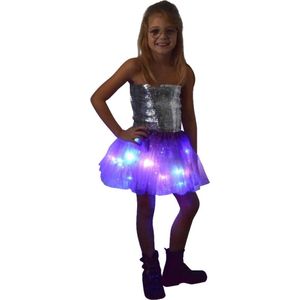 Tutu - Kinder petticoat - Met gekleurde lichtjes - Paars - Ballet rokje