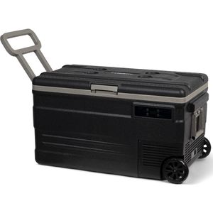 Steamy-E Single Zone Roller Elektrische Compressor Koelbox Op Wielen - Single Zone - 74 liter - 12V en 230V - voor auto en camping - Zwart