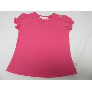 noukie's , meisje, t-shirt korte mouw , effen fuchia ,  92 - 2 jaar