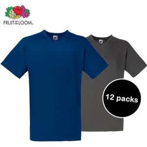 12 Pack T-Shirts van Fruit Of The Loom V-Hals