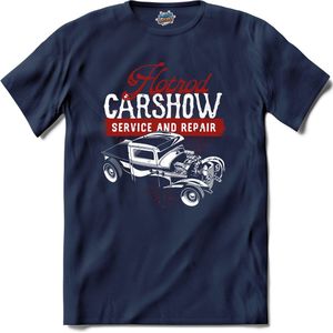 Hotrod Carshow Service and Repair | Auto - Cars - Retro - T-Shirt - Unisex - Navy Blue - Maat XL