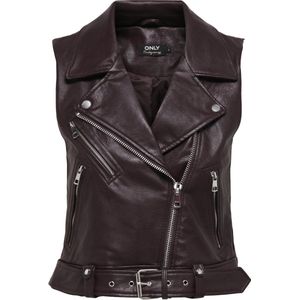 ONLY ONLVERA FAUX LEATHER WAISTCOAT OTW NOOS Dames Biker - Maat M