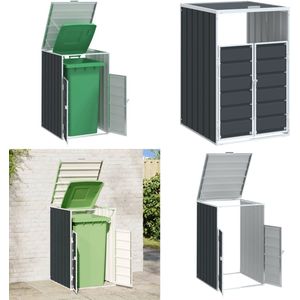 vidaXL Containerberging voor 1 container 72x81x115 cm staal antraciet - Containerberging - Containerbergingen - Afvalbakberging - Tuinberging Container