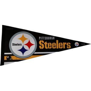 USArticlesEU - Pittsburgh Steelers - NFL - Vaantje - American Football - Wimpel - Vlag Sportvaantje - Pennant - Zwart/Geel - 31 x 72 cm