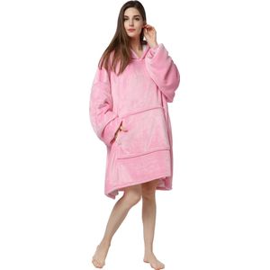 The Blanky Hoodie - Hoodie Deken - Blanket Hoodie - Oversized Hoodie - Lichtroze - Roze