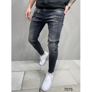 Jeans pour hommes Pantalon en Denim endommagé Slim Fit Skinny Zip Cheville Garçons Pantalon stretch décontracté Hip Hop Jeans Toutes les taillesW33