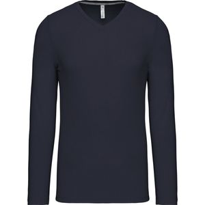 Kariban T-shirt V-hals lange mouwen K358 - Navy - M