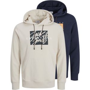 JACK&JONES JJCOLTON SWEAT HOOD 2PK MP Heren Trui - Sky Captain 1Sky Captain 1Moonbeam