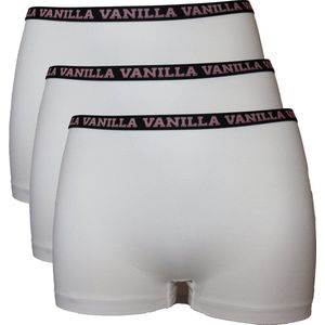 Vanilla - Dames boxershort, Ondergoed dames, Lingerie - 3 stuks - Egyptisch katoen - Wit - L