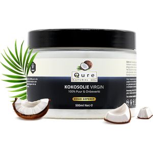 Kokosolie Extra Virgin 500ml | 100% Puur & Onbewerkt | Food Grade | Koudgeperst Kokosnootvet voor de Huid, Haar en Lichaam