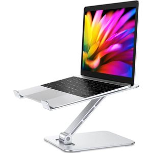 Intelectro Laptop Standaard - verstelbare en opvouwbare laptopstandaard - Ergonomisch ontwerp, stabiel en robuust, koeling en ventilatie, multifunctioneel en geschikt voor laptops tot 16 inch